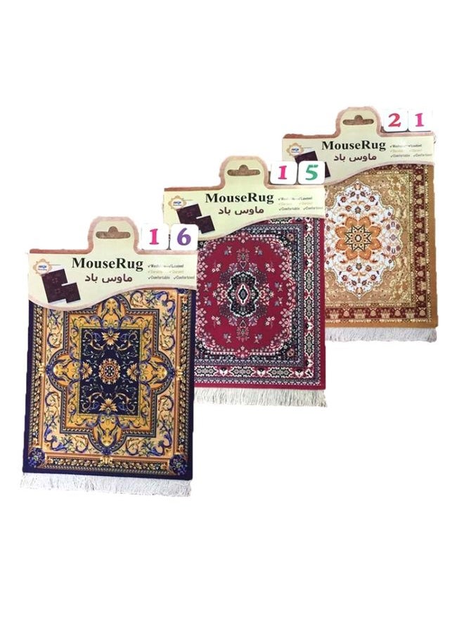 BURAQ Mini Woven Rug Mat Retro Style Mouse Pad, Ramdom Color Delivery  - Image 1