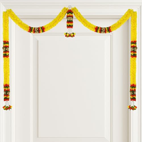 Daedal Crafters Thome Door Set Toran for Main Door Entrance, Reusable Thoran for Mandir & Living Room Décor, Bandarwal for Festival Decoration, Flower Hanging for Home Décor (42x24 inch) - Image 1