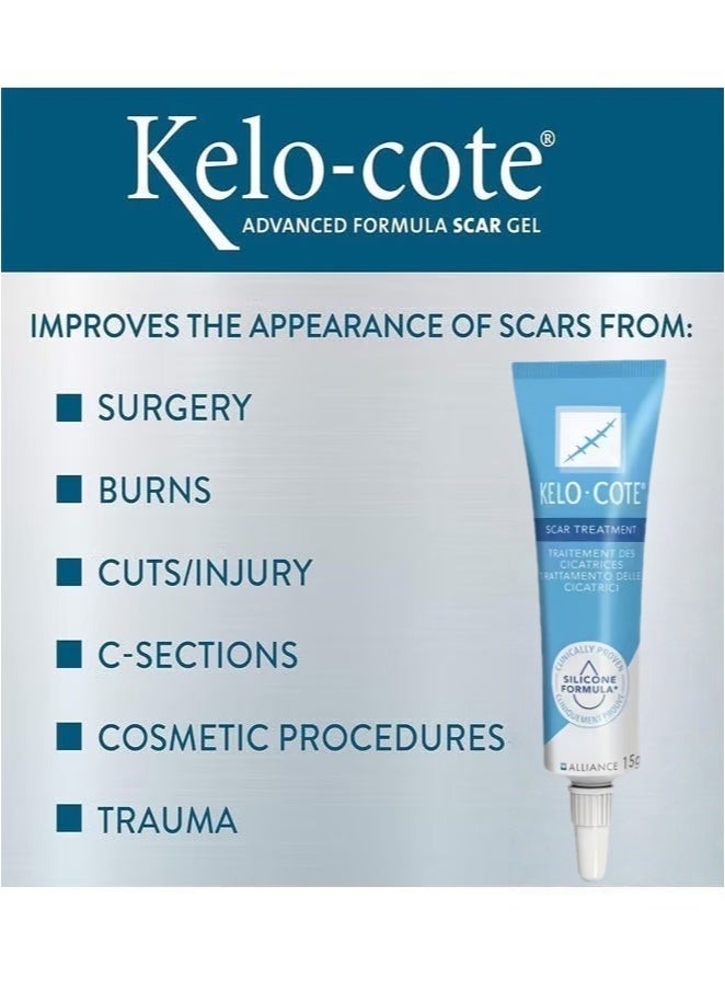 Kelo-cote 2-PACKS Advanced Formula Scar Treatment Gel,Reduces the Appearance of Old New Scars,Stretch Marks, Surgery, Injuries 15g*2 - Image 4
