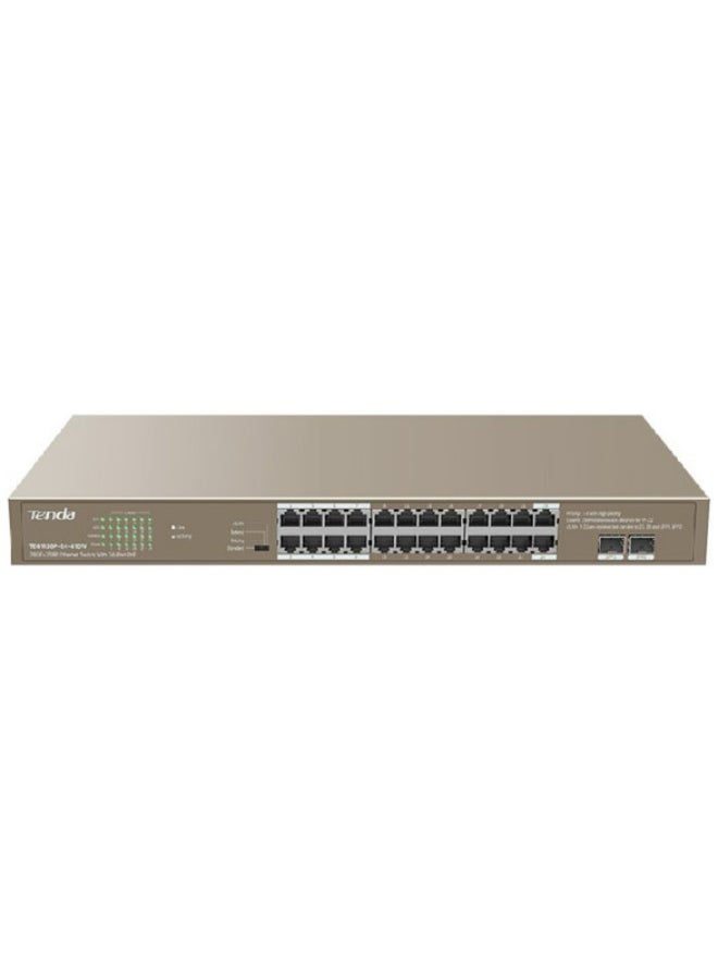 Tenda TEG1126P-24-410W 24GE + 2SFP Ethernet Switch With 24-Port PoE Brown - Image 1