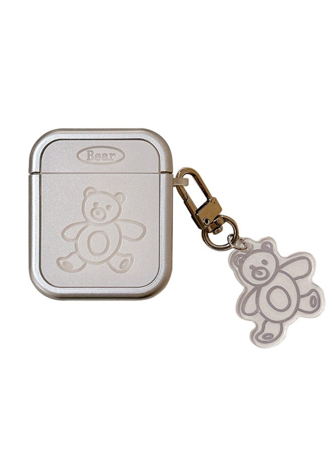 Hollow Bear For Airpods 4 For Apple Bluetooth Wireless Headset 1/2/3 Protective Shell Pro2 Pendant For Women-Color:Hollow Bear Earphone Cover + Pendant-Applicable Models:Airpods 4  - Image 1