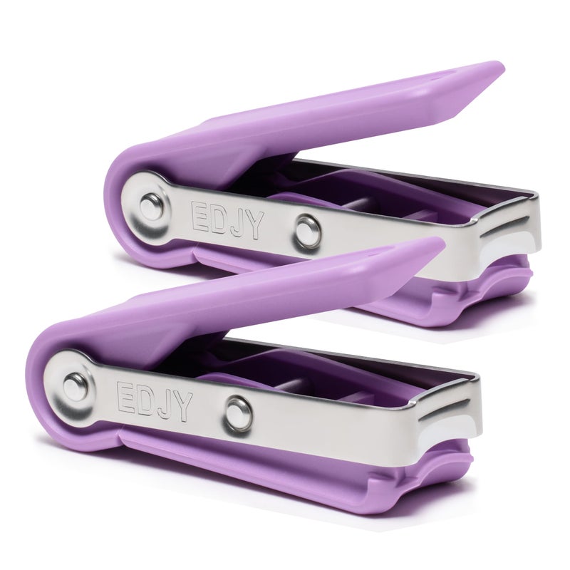 EDJY Fingernail Cutter - Precision Stainless Steel Nail Cutter for Fingernails | Sharp Blade, Ergonomic Design, Durable & Rust-Resistant | Ideal for Men and Women | Lilac | 2-Pack - Image 1