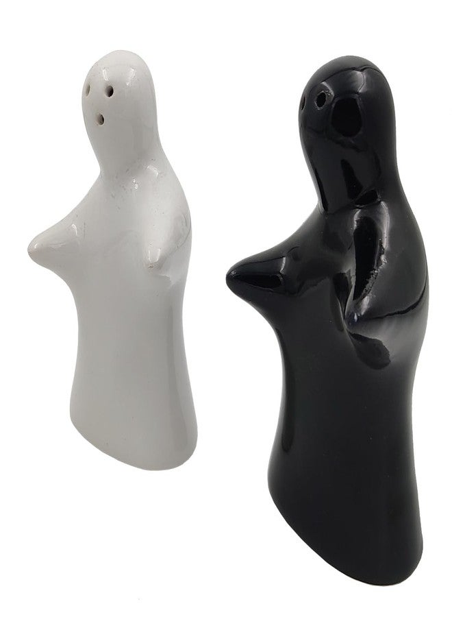 Purpledip Ceramic Salt & Pepper Spice Shakers: Ghosts Dolls Shape Namak Dani Unique Dining Table Decor (12367A) - Image 3
