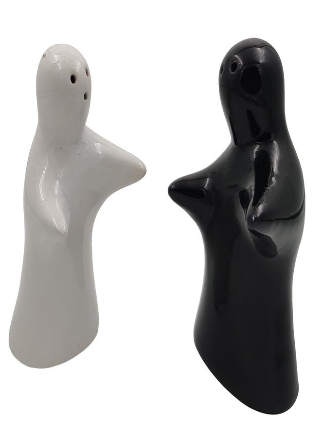 Purpledip Ceramic Salt & Pepper Spice Shakers: Ghosts Dolls Shape Namak Dani Unique Dining Table Decor (12367A) - Image 4