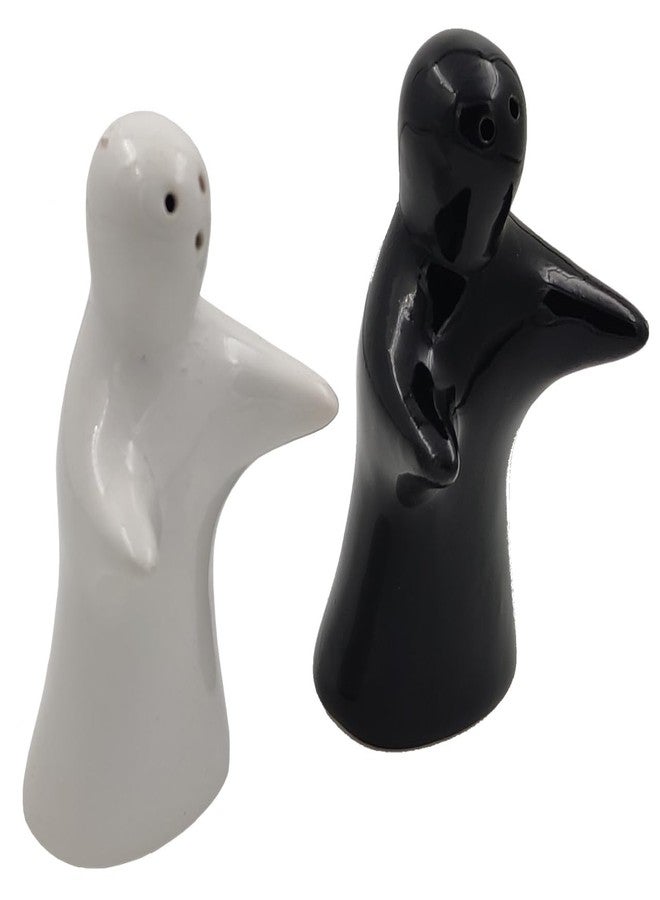 Purpledip Ceramic Salt & Pepper Spice Shakers: Ghosts Dolls Shape Namak Dani Unique Dining Table Decor (12367A) - Image 2