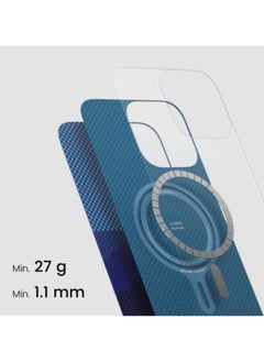 PITAKA iPhone 16 Pro Case StarPeak Luminous Glowing Back Cover / MagSafe Compatible / Lightweight and protective / Tactile Woven Design / Precise Cutouts / Aramid Material - Over The Horizon  - Image 3