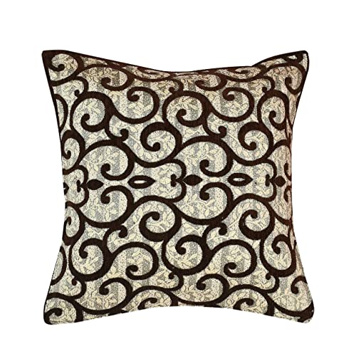 jayvaam SAWNA Homes 5 Seater Sofa Set with Cushion & Table Cover for Living Comfort - 3 and 2 Seater Arm Cover Set for Home Sofa Couch - 16 Pcs Chenille Slip Cover for Furniture Protector, (Coffee) - Image 5