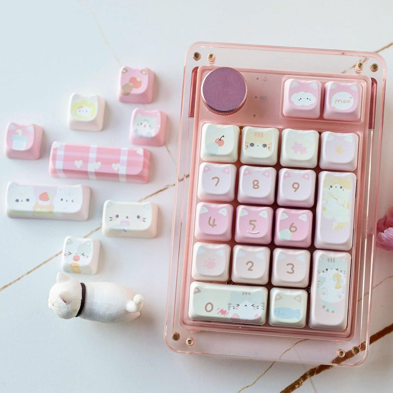 KiiBoom x Maorbeng Meow Meow Squad Keycaps Set, Dye-Sublimation PBT, Mao Profile, 142 Keys Custom Keycaps for ANSI Layout, MX Switches Mechanical Gaming Keyboard - Image 3