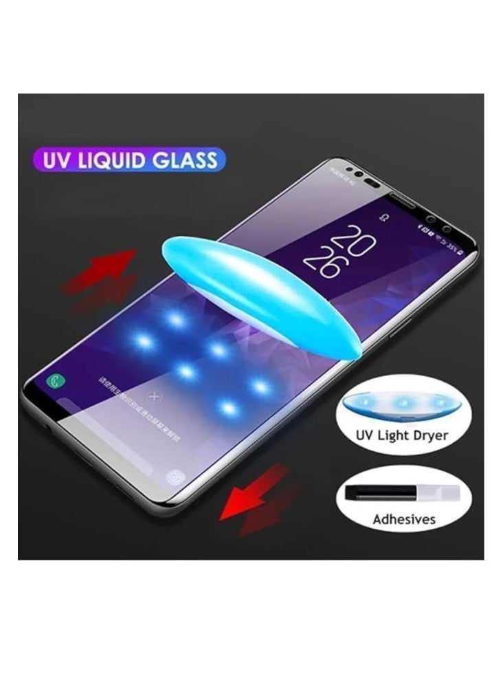 Generic - Screen UV Samsung Galaxy S24 Plus UV Glass 3D Curved Edges Full Cover Tempered Glass Screen Protector Full Glue Edge to Edge Coverage Anti Scratch Anti Smudge Glass - Image 1