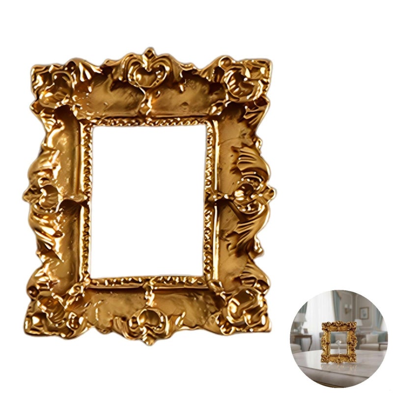 Antique Baroque Gold Resin Photo Frames Set For Jewelry Display Photography Props - Image 4