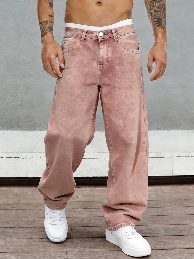 Men'S Casual Trendy Loose Fashion Versatile Straight Jeans - Image 2