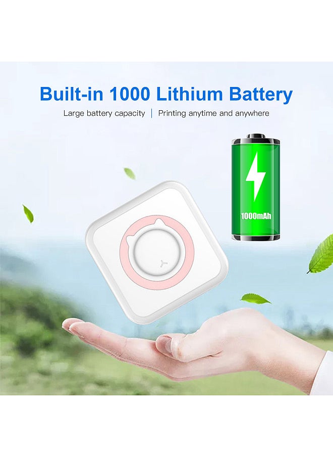 Generic - All-in-one Photo Printer Multifunction Portable Printer Wireless Instant Mini Printer Support BT Connection with 6 Thermal Paper Rolls+5 Self-adhesive Paper Rolls+3 Color Thermal Paper Rolls 57mm - Image 1