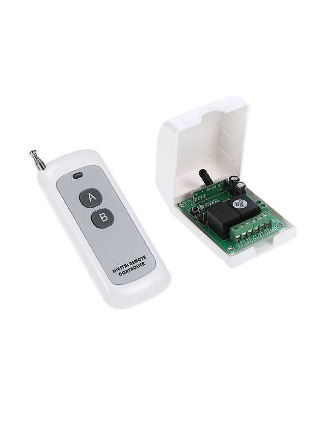 Smart Home 433Mhz RF DC 12V 2CH Learning Code Wireless Remote Control Switch Relay Receiver Transmitter Universal Remote Switch System and Long Range 500M RF Transmitter Remote Controls 1527