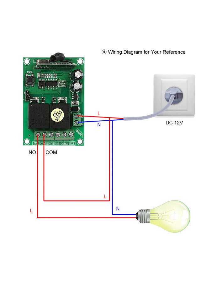Smart Home 433Mhz RF DC 12V 2CH Learning Code Wireless Remote Control Switch Relay Receiver Transmitter Universal Remote Switch System and Long Range 500M RF Transmitter Remote Controls 1527