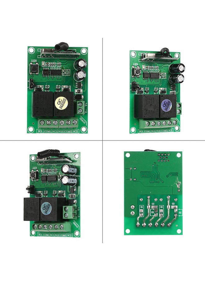 Smart Home 433Mhz RF DC 12V 2CH Learning Code Wireless Remote Control Switch Relay Receiver Transmitter Universal Remote Switch System and Long Range 500M RF Transmitter Remote Controls 1527