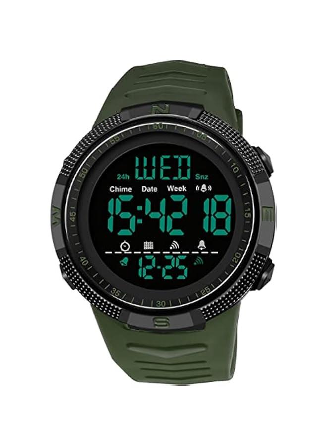 Mens Digital Sports Watch Dual Time Countdown Waterproof Stopwatch LED Screen Military Wrist Watches for Men - Image 1