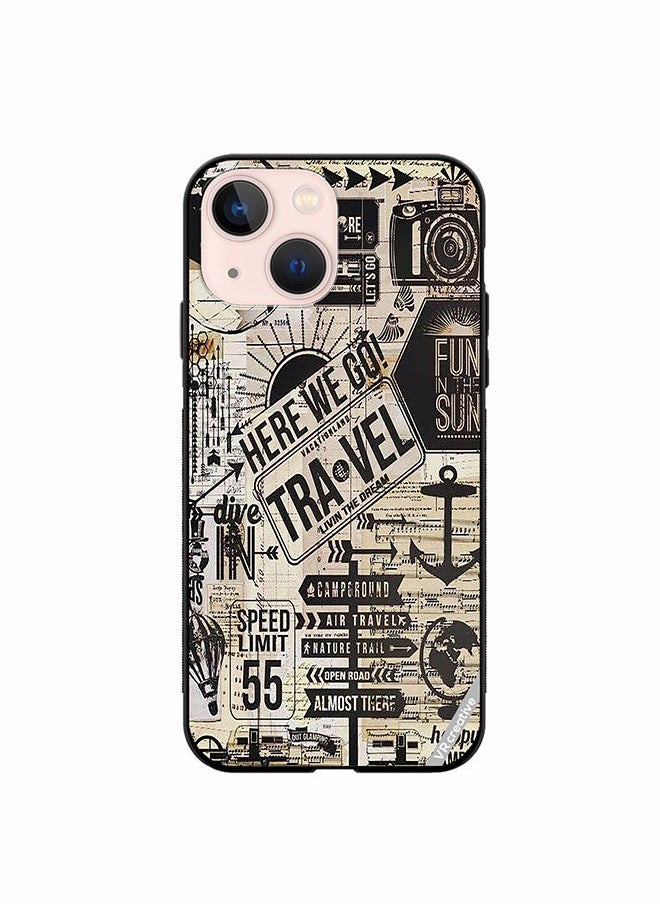 VR CREATIVE Protective Case Cover For Apple iPhone 14 Plus Here We Go Travel Design Multicolour  - Image 1