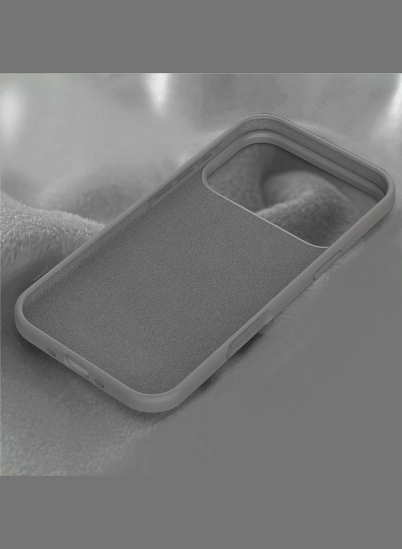 CATANES Silicone Protective Phone Case for iPhone 17 Pro - Soft Anti-Scratch Microfiber Lining Ultra Slim Drop Protection Phone Cover - Dark Grey - Image 4