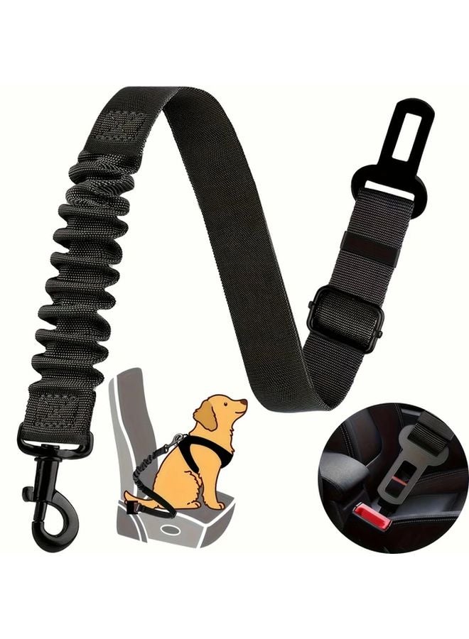 Adjustable Dog Car Seat Belt Elastic Nylon Retractable Safety Restraint Army Green - Image 5