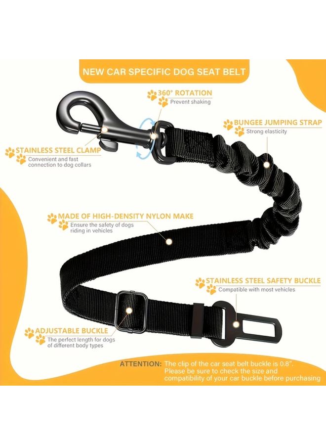 Adjustable Dog Car Seat Belt Elastic Nylon Retractable Safety Restraint Army Green - Image 2
