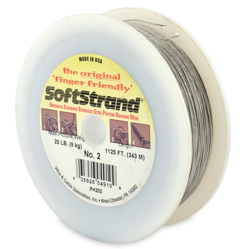 WCS Softstrand Uncoated Stranded Stainless Steel Picture Wrapping Wire Size 2 20 lb  9 kg Stainless