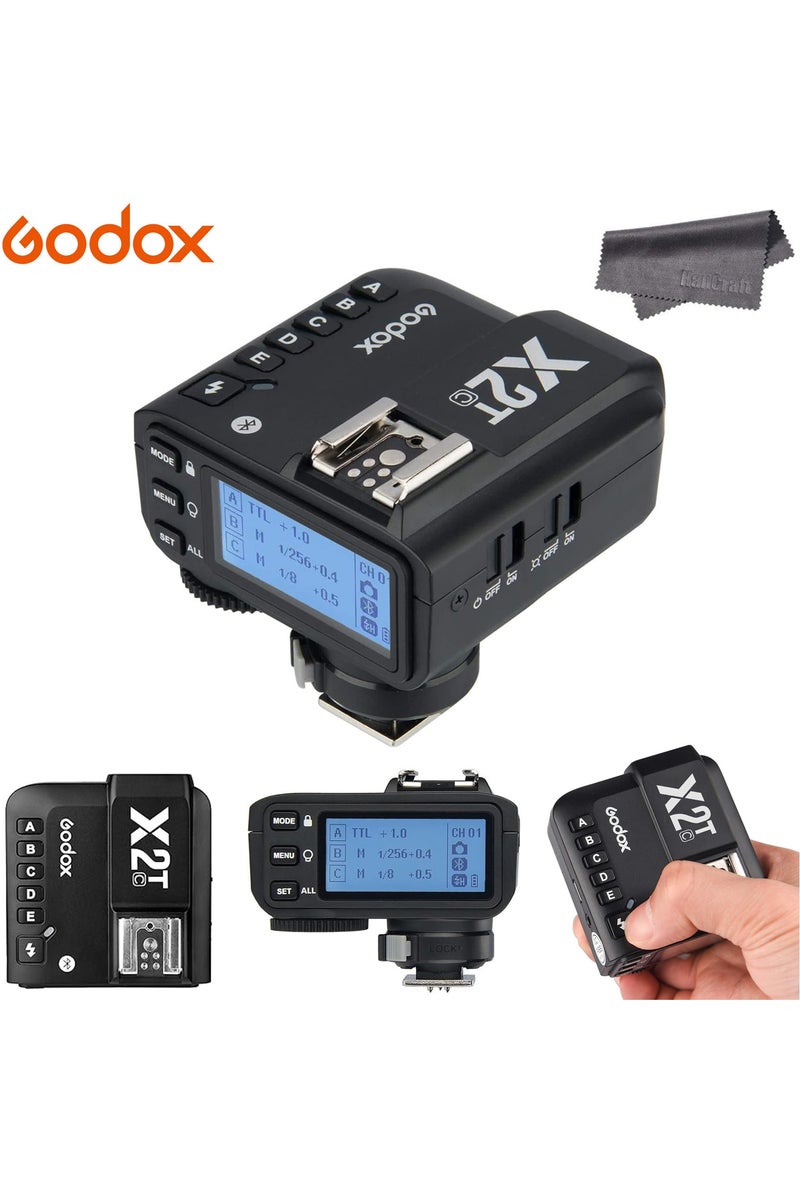 Godox X2T-C TTL High-Speed Sync 1/8000s 2.4G Wireless Flash Trigger Transmitter with Bluetooth Connection Compatible for Canon Cameras with USB LED,HSS Transmitter for Godox Flash,Group Function,APP Control - Image 1