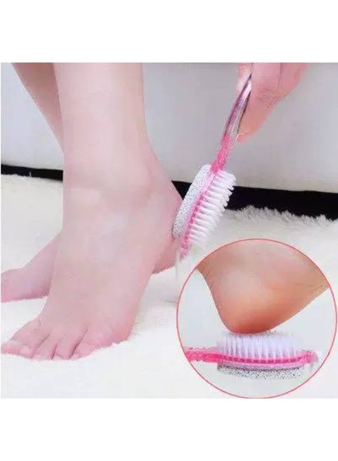 حجر قدم بديكير متعدد الاستخدام – إزالة الجلد الميت وتنعيم القدم | فرشاة تنظيف + سنفرة مزدوجة لنعومة فائقة om - Image 1