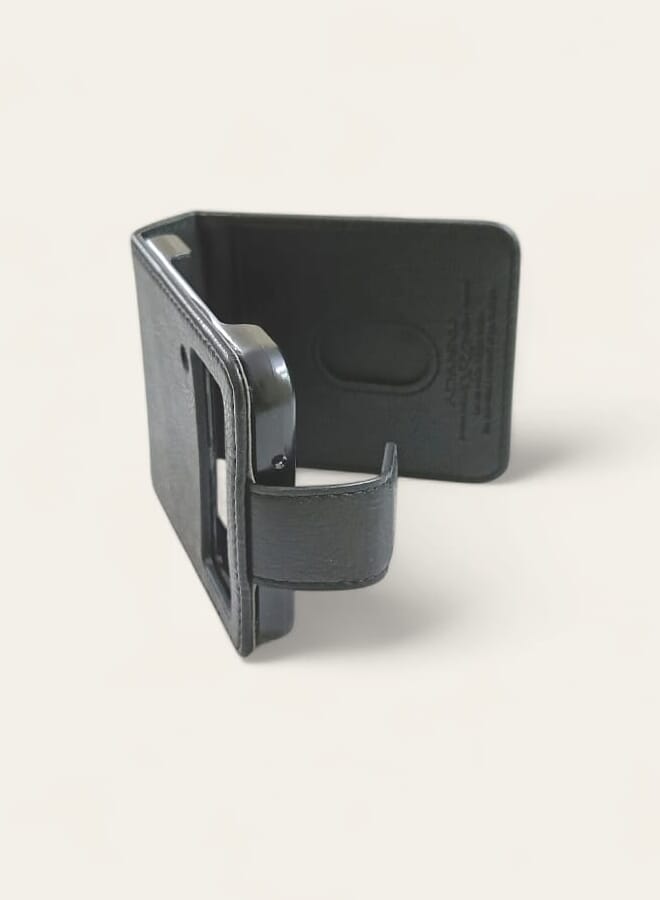 PROMASS Z FLIP 4 Case, Leather Galaxy Z Flip 4  Wallet Case  with Card Slot Flip Phone Magnetic Cover Compatible Black - Image 3