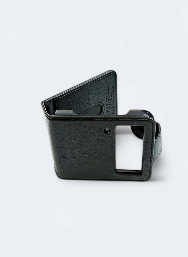 PROMASS Z FLIP 4 Case, Leather Galaxy Z Flip 4  Wallet Case  with Card Slot Flip Phone Magnetic Cover Compatible Black - Image 2