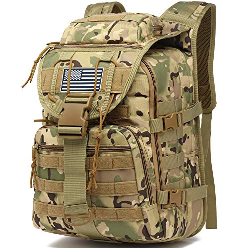 Yusudan Camo Tactical Backpack for Men, Military Survival Army Backpacks for Camping Hiking Trekking - Image 1
