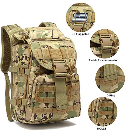 Yusudan Camo Tactical Backpack for Men, Military Survival Army Backpacks for Camping Hiking Trekking - Image 2