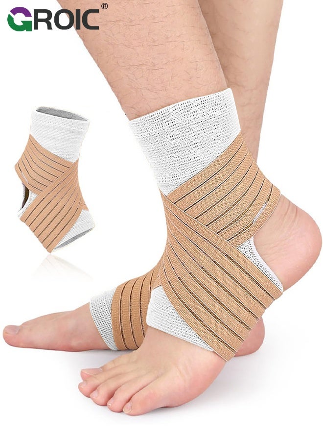 GROIC Ankle Brace, Ankle Compression Sleeve with Adjustable Strap, Ankle Wrap Stabilizing Ligaments, Plantar Fasciitis Relief, Ankle Support for Men and Women with Sprained Ankles - Image 1