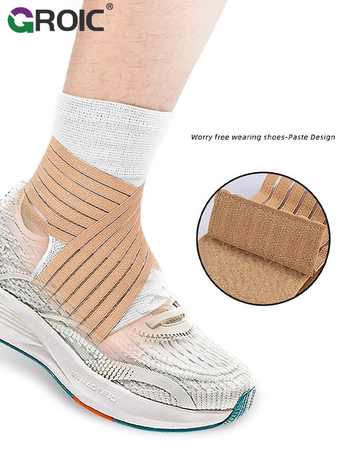 GROIC Ankle Brace, Ankle Compression Sleeve with Adjustable Strap, Ankle Wrap Stabilizing Ligaments, Plantar Fasciitis Relief, Ankle Support for Men and Women with Sprained Ankles - Image 2