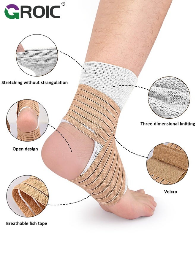 GROIC Ankle Brace, Ankle Compression Sleeve with Adjustable Strap, Ankle Wrap Stabilizing Ligaments, Plantar Fasciitis Relief, Ankle Support for Men and Women with Sprained Ankles - Image 4