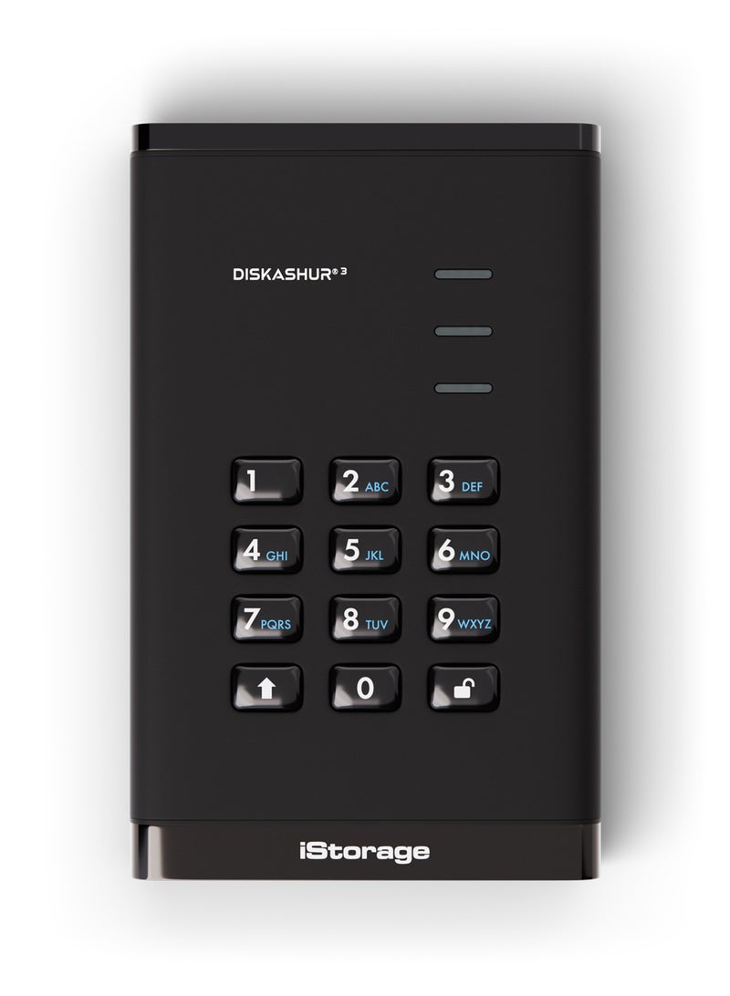 iStorage قرص iStorage diskAshur3 HDD سعة 500GB باللون الأسود - قرص صلب محمول آمن - محمي بكلمة مرور - مقاوم للغبار والماء - تشفير الأجهزة - Image 3