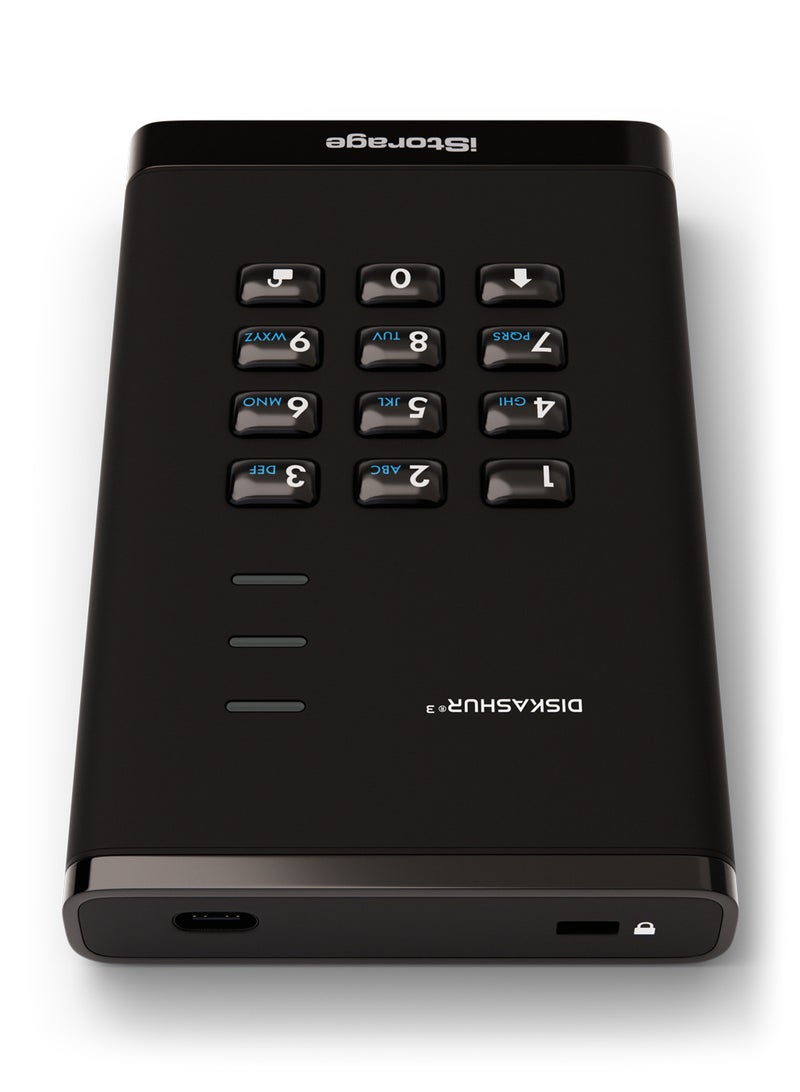 iStorage قرص iStorage diskAshur3 HDD سعة 500GB باللون الأسود - قرص صلب محمول آمن - محمي بكلمة مرور - مقاوم للغبار والماء - تشفير الأجهزة - Image 5