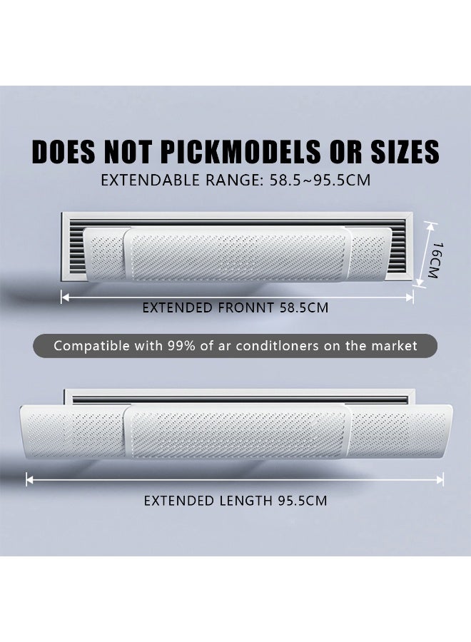 Meishida Central Air Conditioner Deflector, Adjustable AC Air Flow Deflector, Anti-direct Blowing Windshield Baffles for Home & Office, Retractable Windproof Baffle, Universal Air Conditioner (58.5-95.5cm) - Image 5