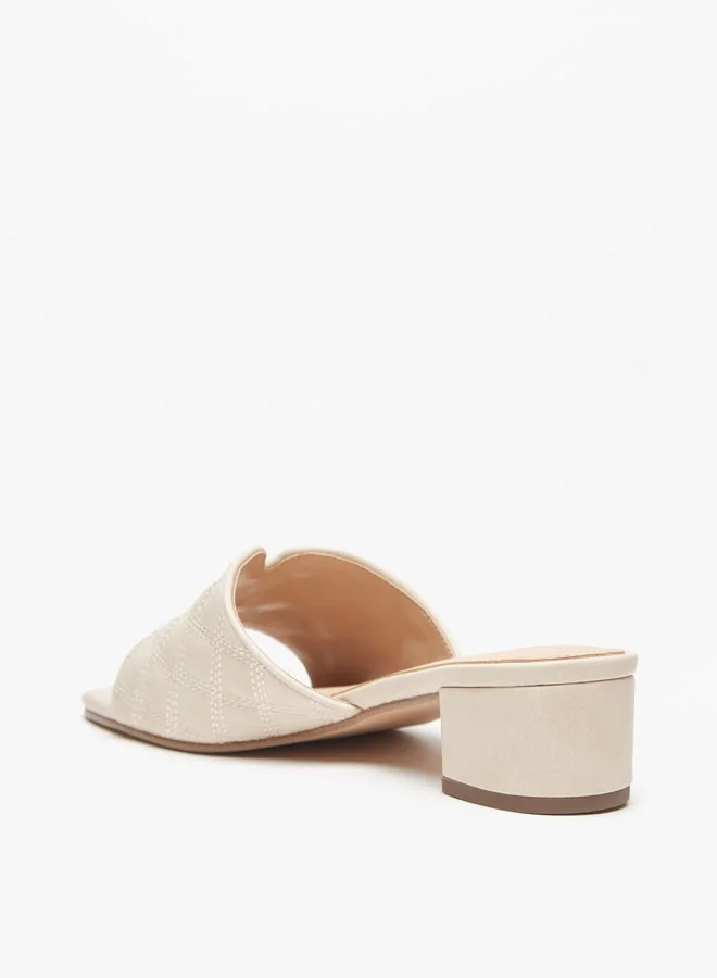 Celeste Women's Quilted Slip-On Sandals with Block Heels