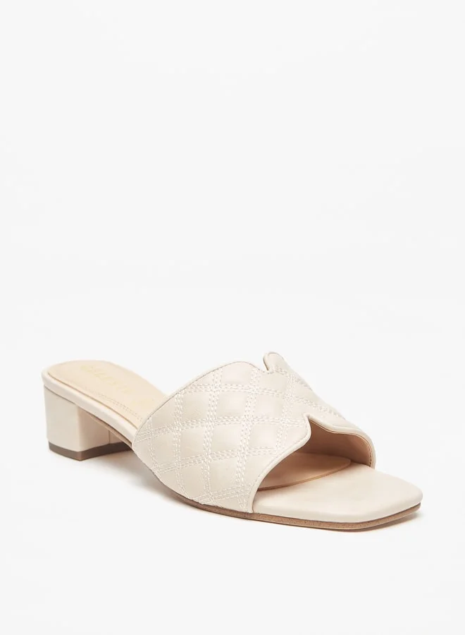 Celeste Women's Quilted Slip-On Sandals with Block Heels