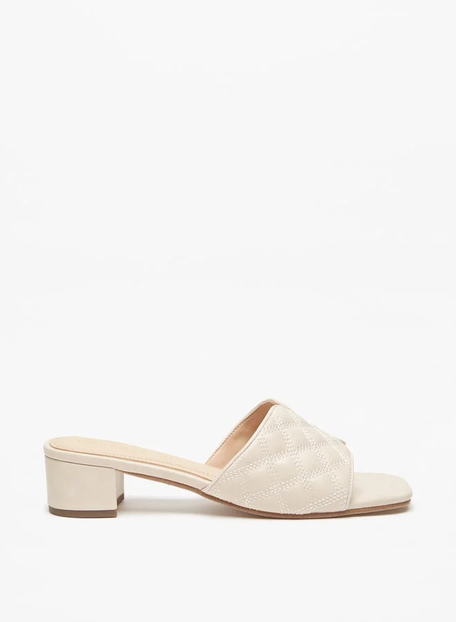 Celeste Women's Quilted Slip-On Sandals with Block Heels