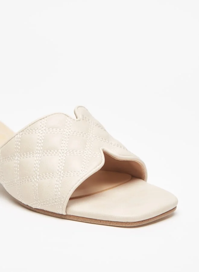 Celeste Women's Quilted Slip-On Sandals with Block Heels