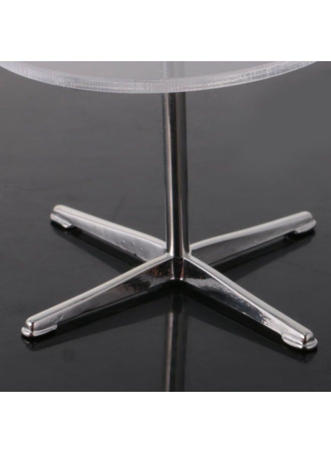 silvercnc Miniature Clear Round Table for 1/12th Dollhouse Fairy Garden Decor, Dolls House  - Image 2