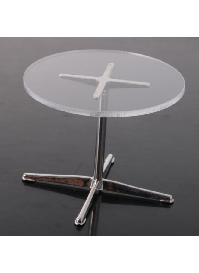 silvercnc Miniature Clear Round Table for 1/12th Dollhouse Fairy Garden Decor, Dolls House  - Image 5