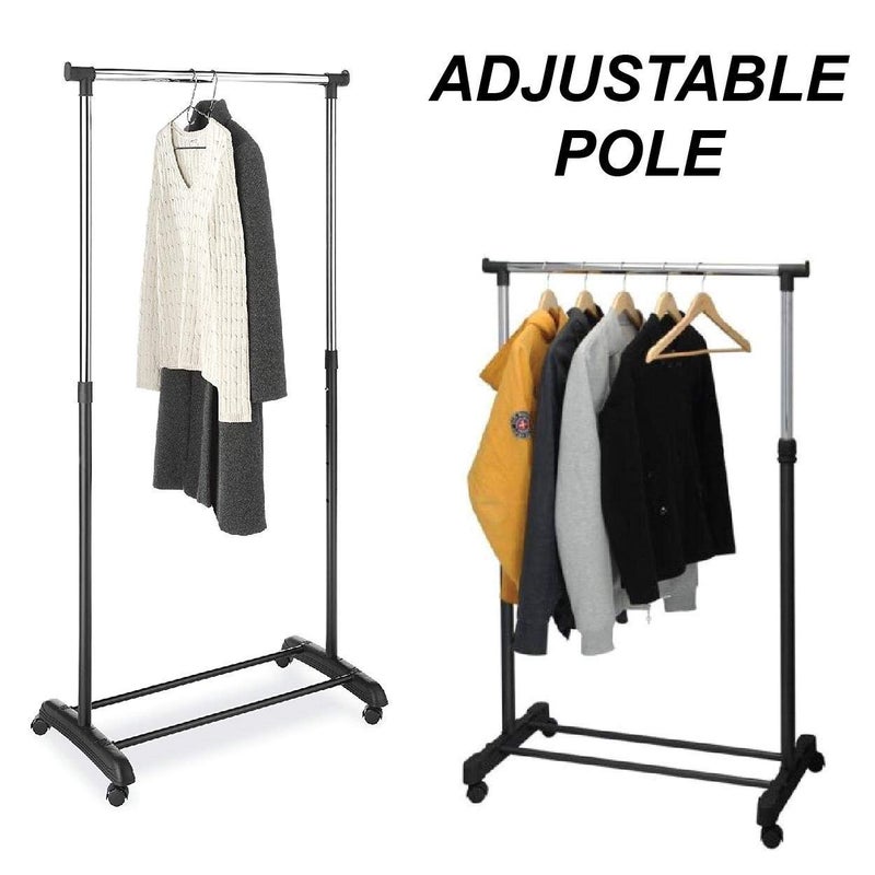 PANTH Multi functional Stainless Steel Single Poll Cloth Towel Rack,Movable Portable Clothes Rack/Cloth Display Stand/Cloth Organizer,Room Space Saver Towel Cloth Rack Holder - Image 2