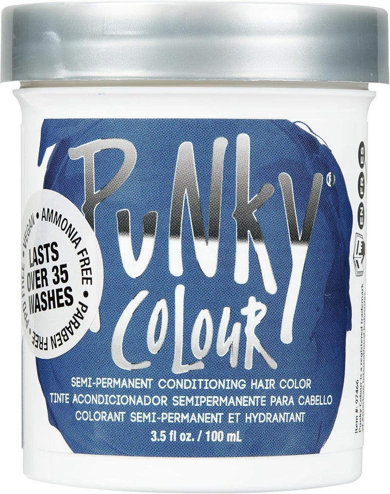 Punky Midnight Blue Semi-Permanent Conditioning Hair Color - Vegan, PPD and Paraben Free, Lasts Up to 35 Washes, 3.5 oz - Image 1