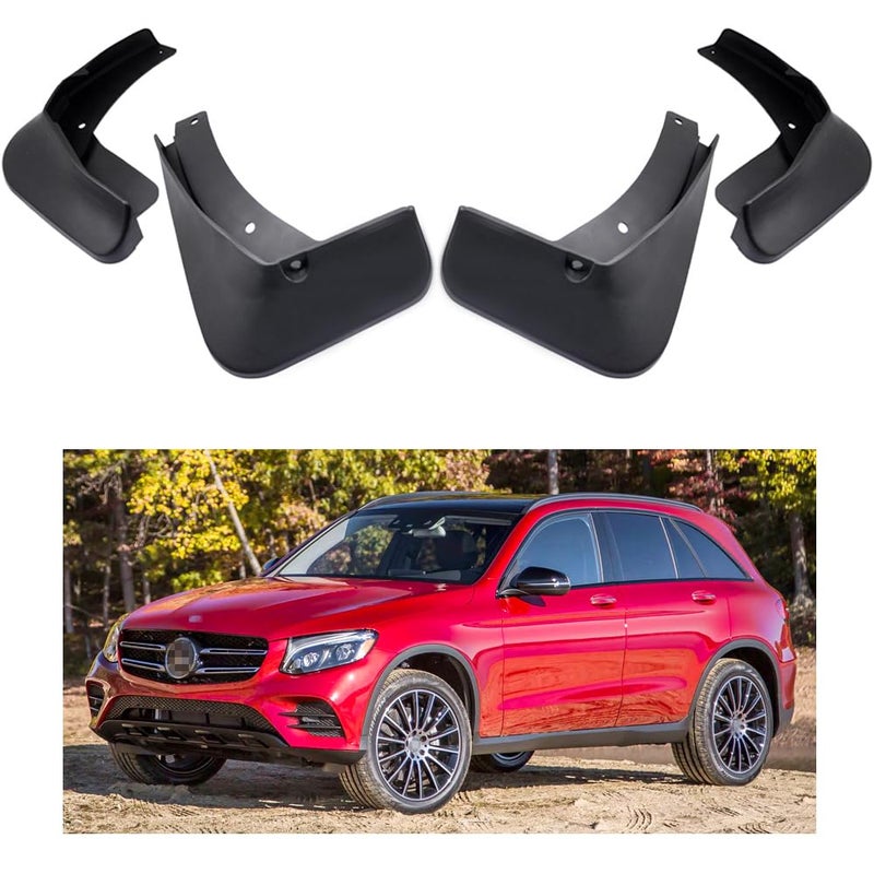 MOERTIFEI Car Mudguard Mud Flaps Splash Guard Fender Compatible with 20162019 MercedesBenz GLC 300 AMGLine AMG GLC 43 Models wRunning Boards