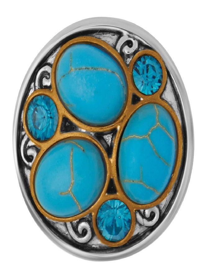 Ginger Snaps Treasured Turquoise Charm Accessory,Interchangeable & Adjustable Snap Jewelry Collection,Button Charms for Necklaces Bracelets,Standard Size,SN29-42,Valentine's Day Gift, Regular 20mm - Image 1