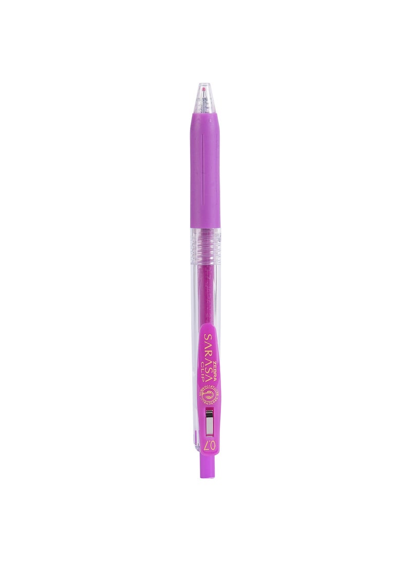 ZEBRA Sararsa Clip Violet Gel Pen 0.7mm, for Journaling , Sketching , Drawing , Note-Taking , Pack of 10 Pens - Image 2