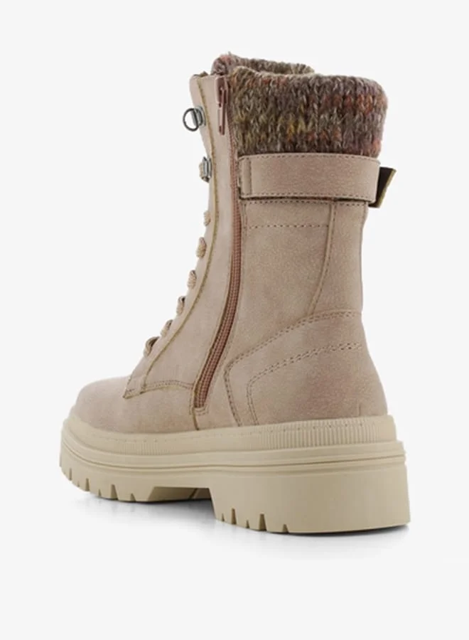 SJ Women's Textured High Shaft Boots with Zip Closure