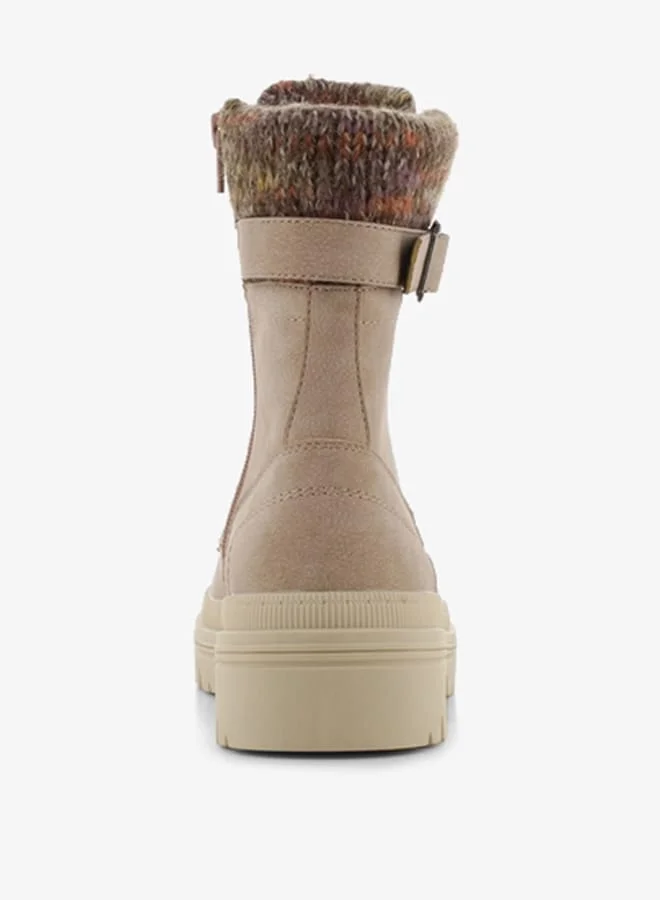 SJ Women's Textured High Shaft Boots with Zip Closure